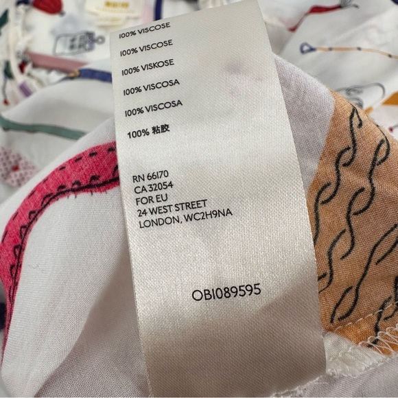 Anthropologie Maeve Marisol Ruffled Blouse Size 6 Winter Ski Print - Picture 4 of 5